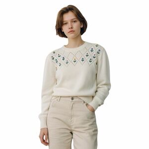 CRAZY HORSE 1980’s VINTAGE EMBROIDERED KNIT SWEATER.